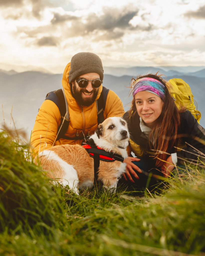 DINKWAD couple with dog celebrating childfree pet parent lifestyle